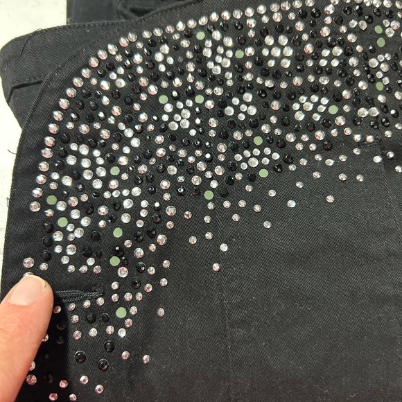 Quaker Factory Womens Rhinestone Bling Jean Jacket Size XS Black - Picture 5 of 7